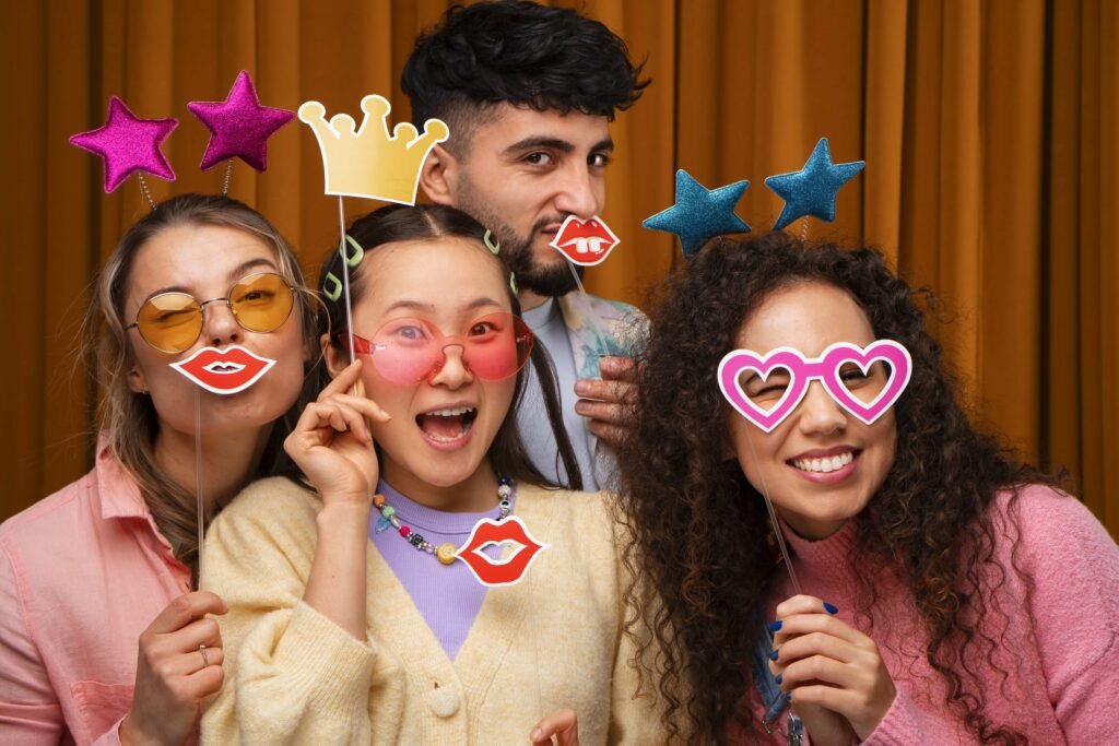 shot-friends-posing-photo-booth